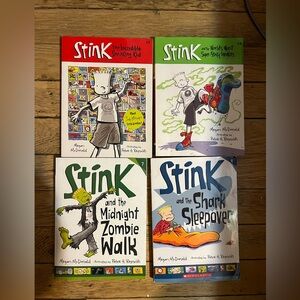 Lot of 5 Stink Chapter Books by Megan McDonald #1,2,3, 6,7 Paperback & 1 HC